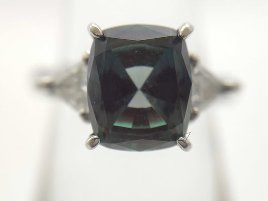 CRESCENT VERT Colored Stone 2.52ct D0.26ct Pt950 6.7g Ring 