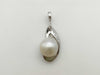 Semi-Round Pearl, Diameter: Approx. 16.0mm, D0.03ct, 14K White Gold, 12.4g Pendant Top 