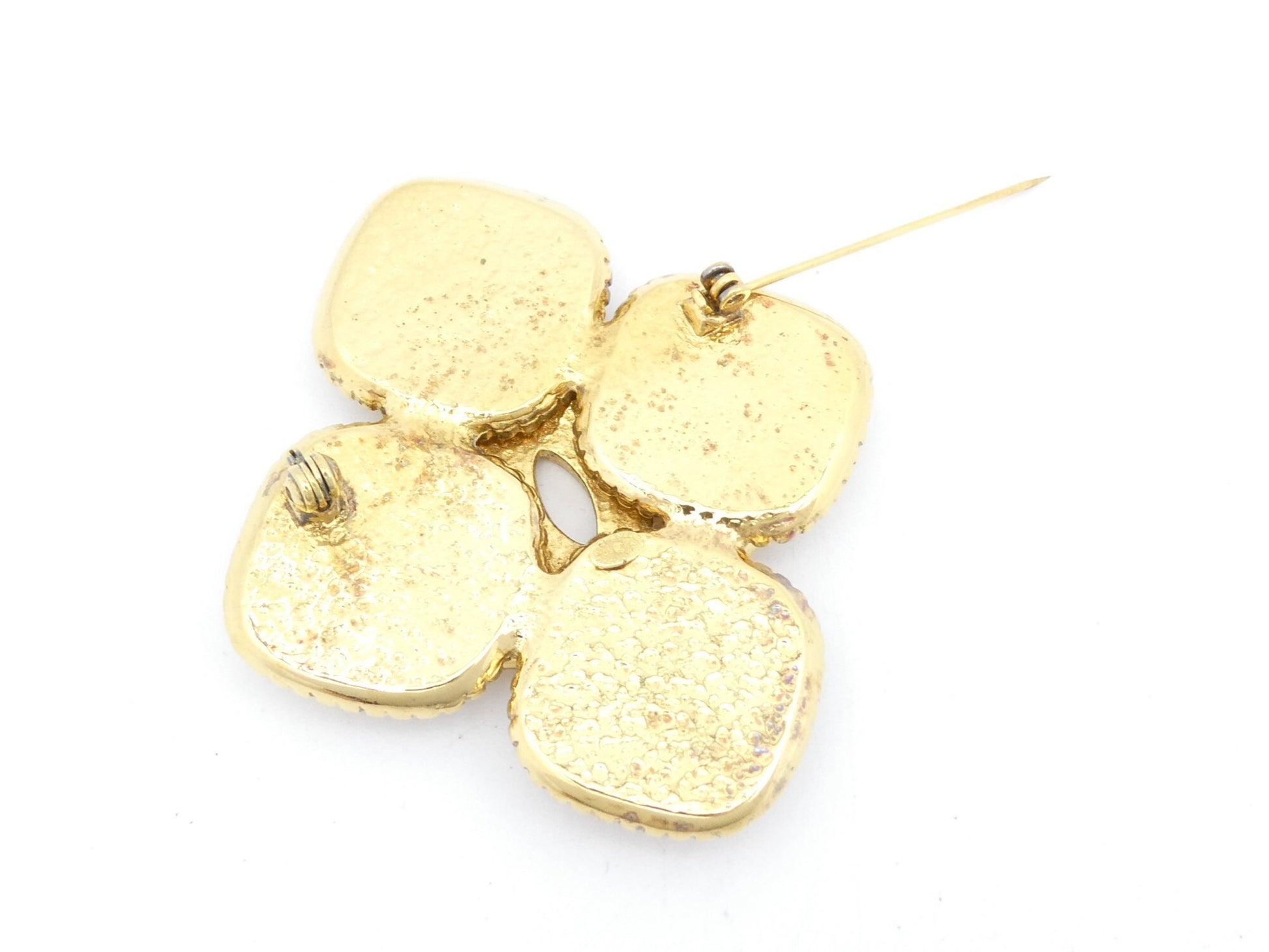 CHANEL Cocomark Cross Gold Brooch