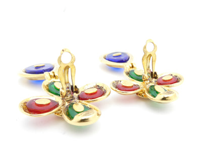 CHANEL Cocomark Cross Swing Earrings