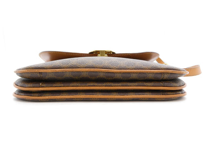 CELINE Macadam Pattern Triomph PVC Leather Shoulder Bag