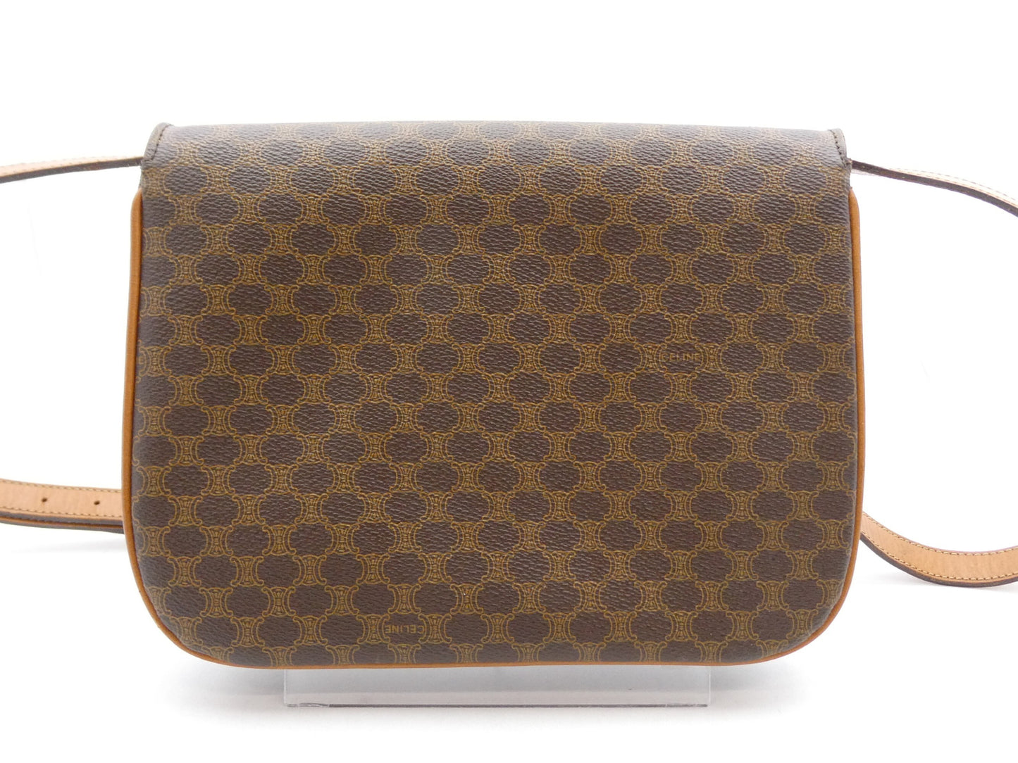 CELINE Macadam Pattern Triomph PVC Leather Shoulder Bag
