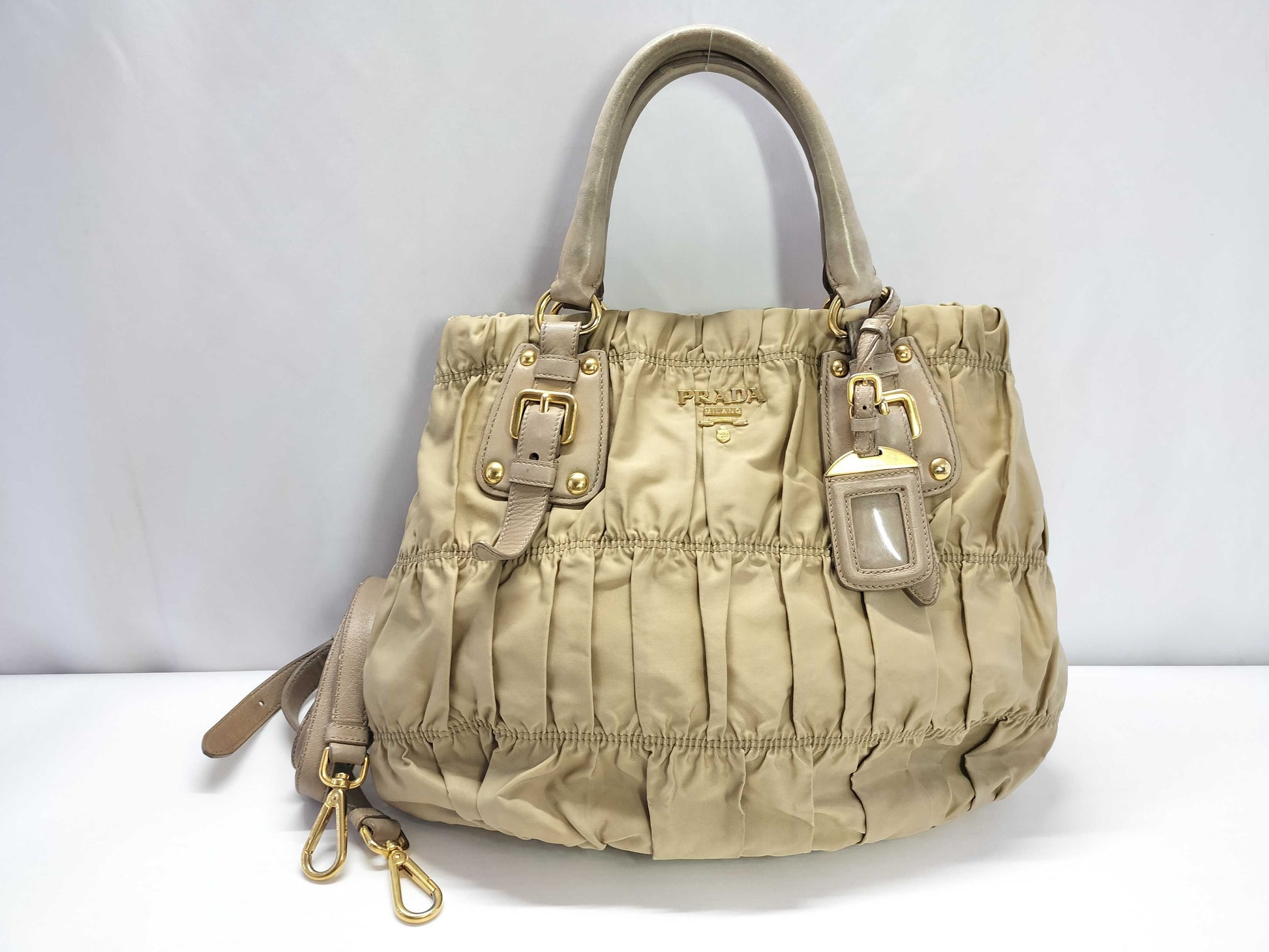 PRADA Gathered Handbag Tote Bag