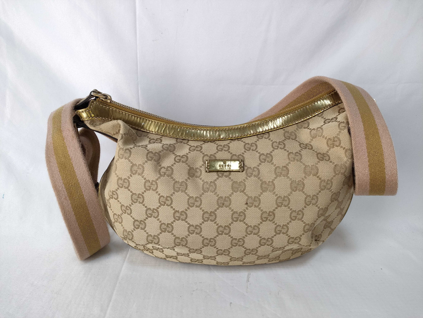 GUCCI GUCCI GG Canvas Sherry Line Shoulder Bag 181092 002404 Hobo Half Moon Gucci Shoulder Bag