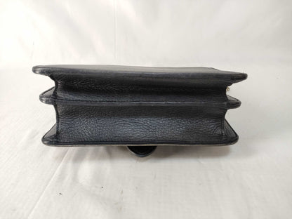 GUCCI GUCCI 510304 Interlocking G Leather Chain Shoulder Bag Black Black Fittings Gucci Shoulder Bag