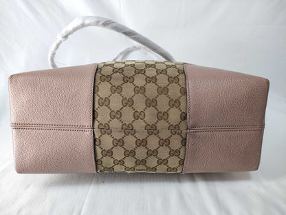 GUCCI GUCCI Brie GG Canvas Shoulder Bag Leather Pink 323673 Bag Gucci Handbag