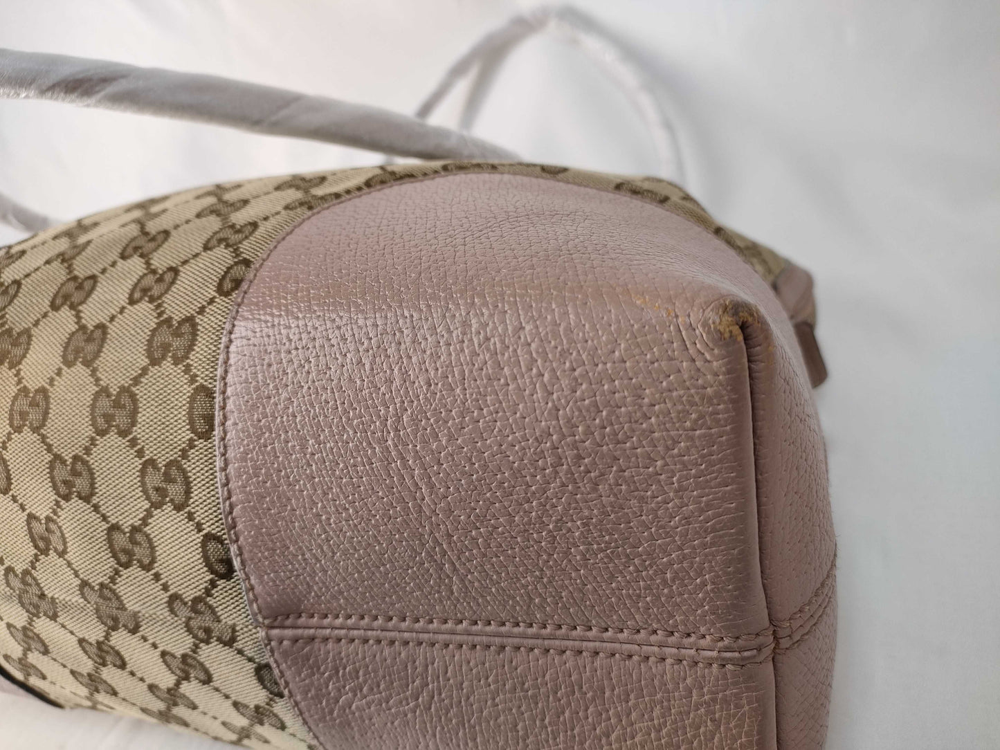 GUCCI GUCCI Brie GG Canvas Shoulder Bag Leather Pink 323673 Bag Gucci Handbag