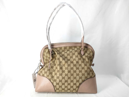 GUCCI GUCCI Brie GG Canvas Shoulder Bag Leather Pink 323673 Bag Gucci Handbag