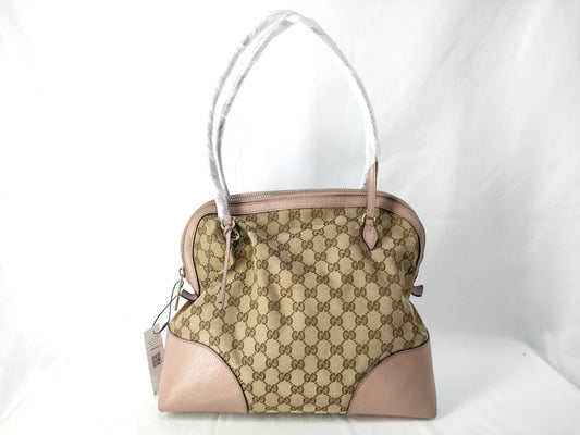 GUCCI GUCCI Brie GG Canvas Shoulder Bag Leather Pink 323673 Bag Gucci Handbag