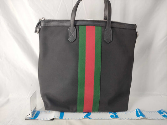 GUCCI GUCCI Offidia Sherry Line 619751 Tote Bag Handbag Black Black Gucci Tote Bag