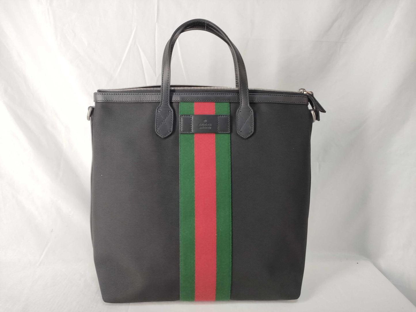 GUCCI GUCCI Offidia Sherry Line 619751 Tote Bag Handbag Black Black Gucci Tote Bag