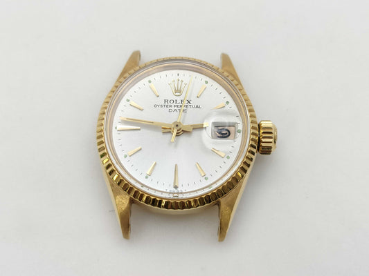 ROLEX 6517 741842 Silver Dial K18 Women's Watch