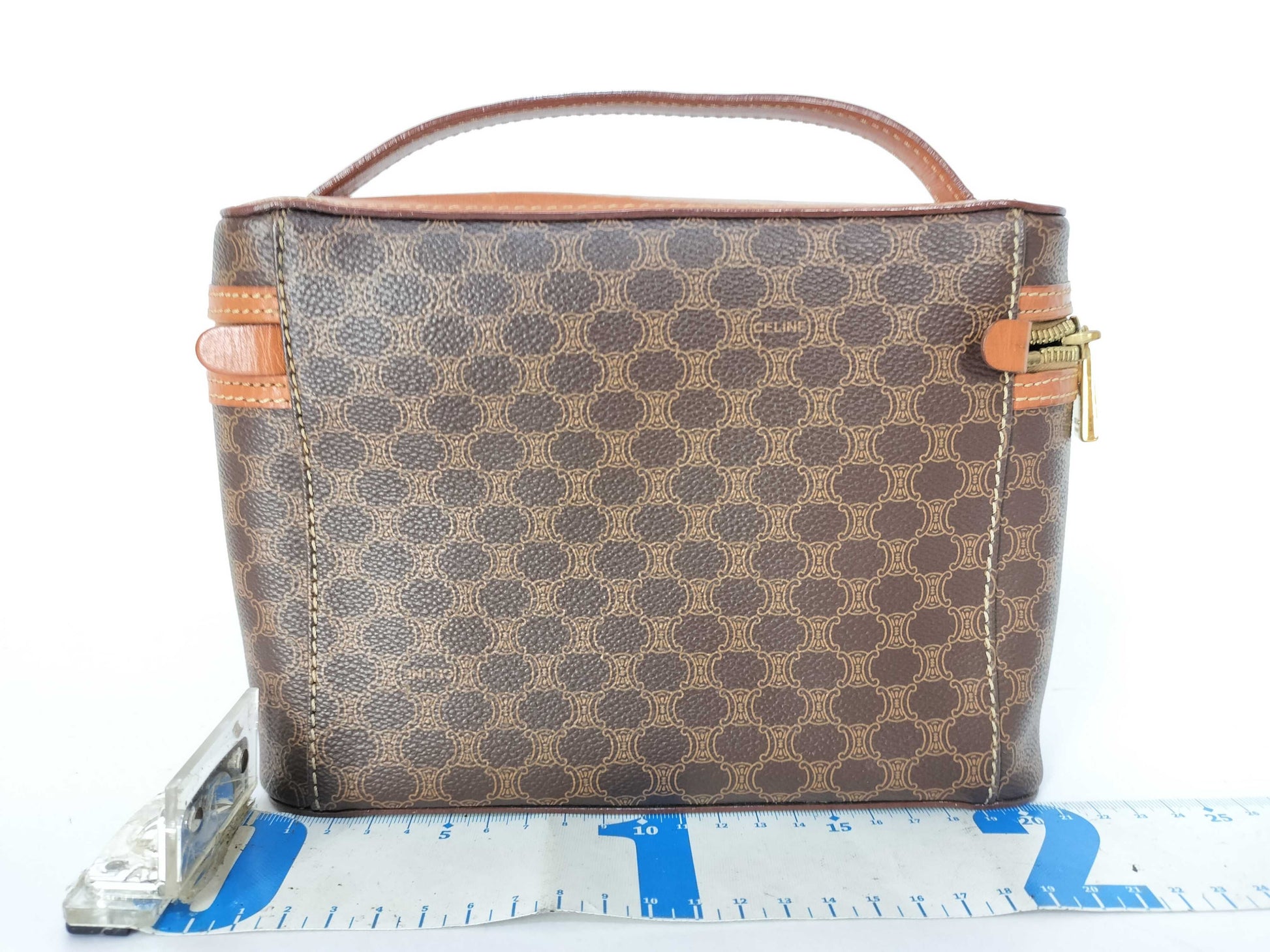 CELINE CELINE Macadam Pattern Brazon PVC Leather Vanity Bag Vanity Bag