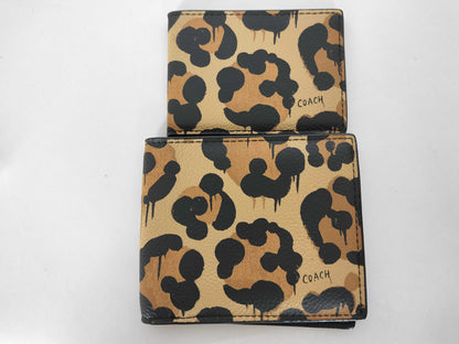 COACH COACH Leopard Pattern Compact Wallet/Card Case 2 Pieces Wallet Wallet