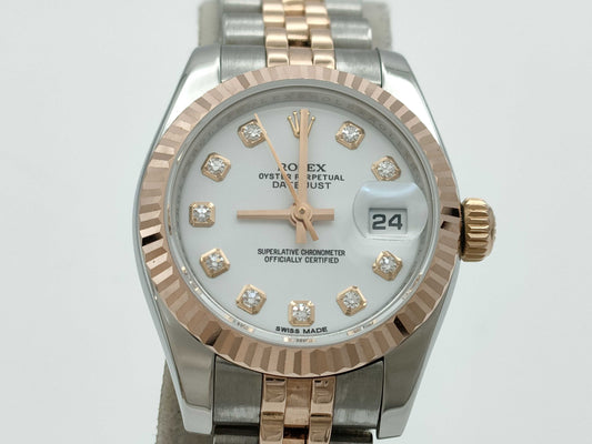 ROLEX 179171G G532018 White Dial Jubilee Breath Women's Watch