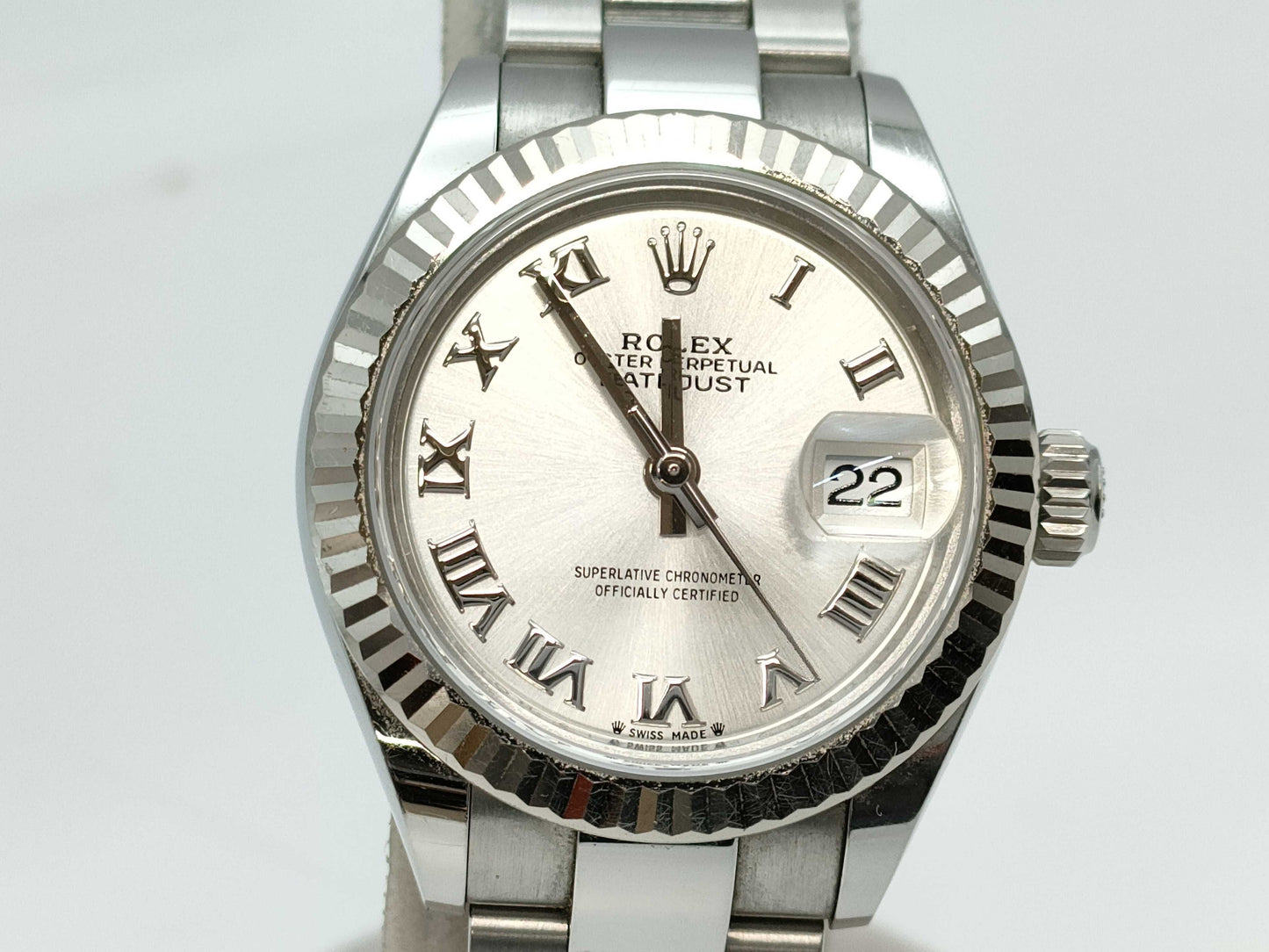 ROLEX 279174 2PX97313 Silver Roman Oyster Breath Women's Watch