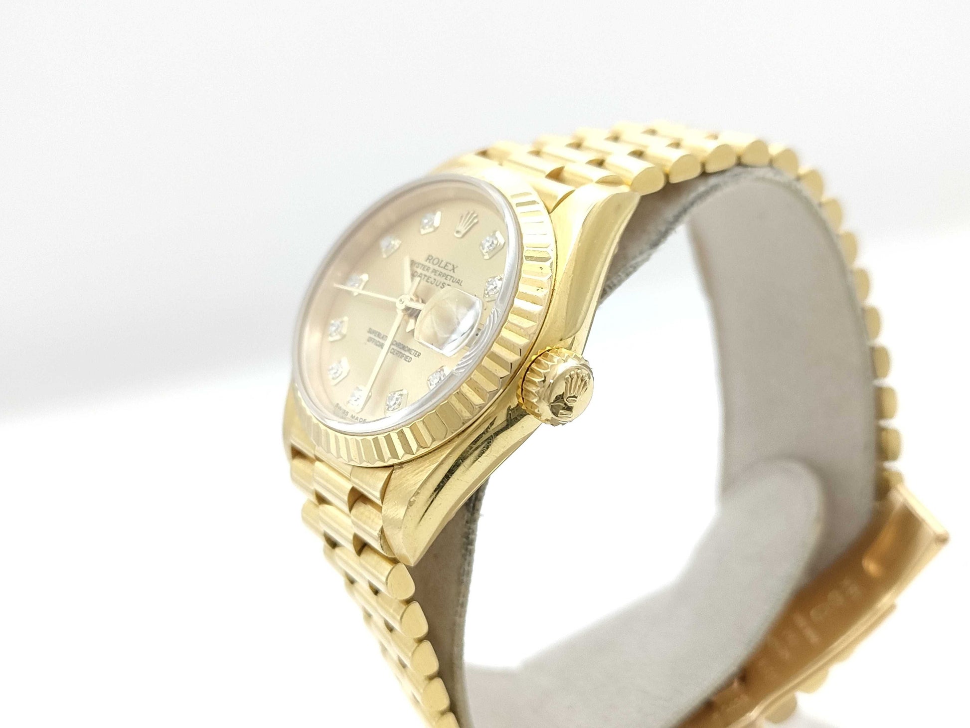 ROLEX 69178G X291338 Champagne Dial K18 Women's Watch