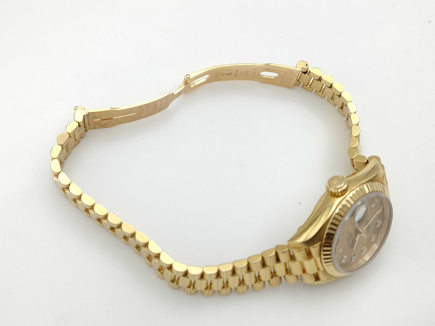 ROLEX 69178G X291338 Champagne Dial K18 Women's Watch