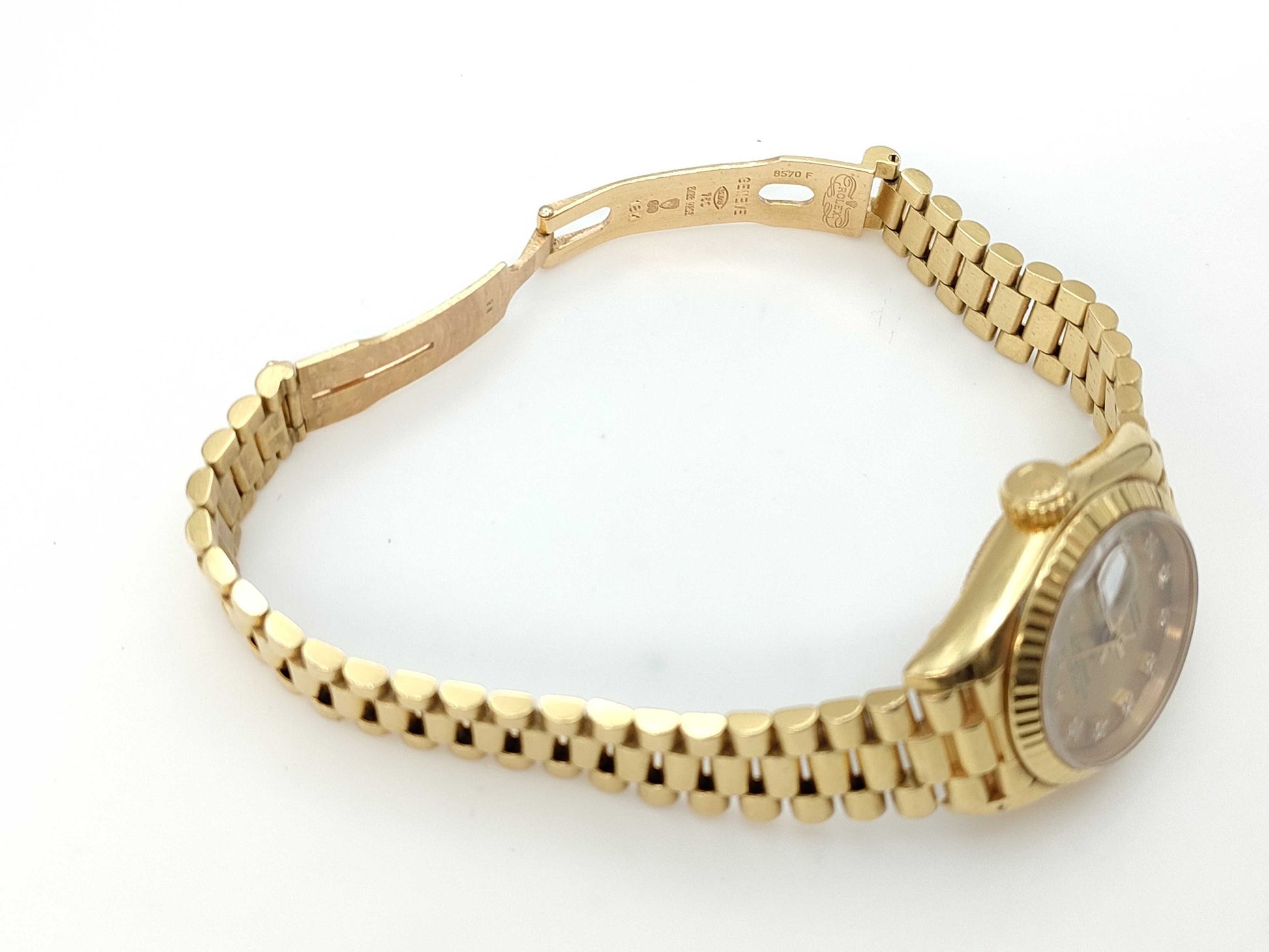 ROLEX 69178G L592046 Champagne Dial K18 Women's Watch