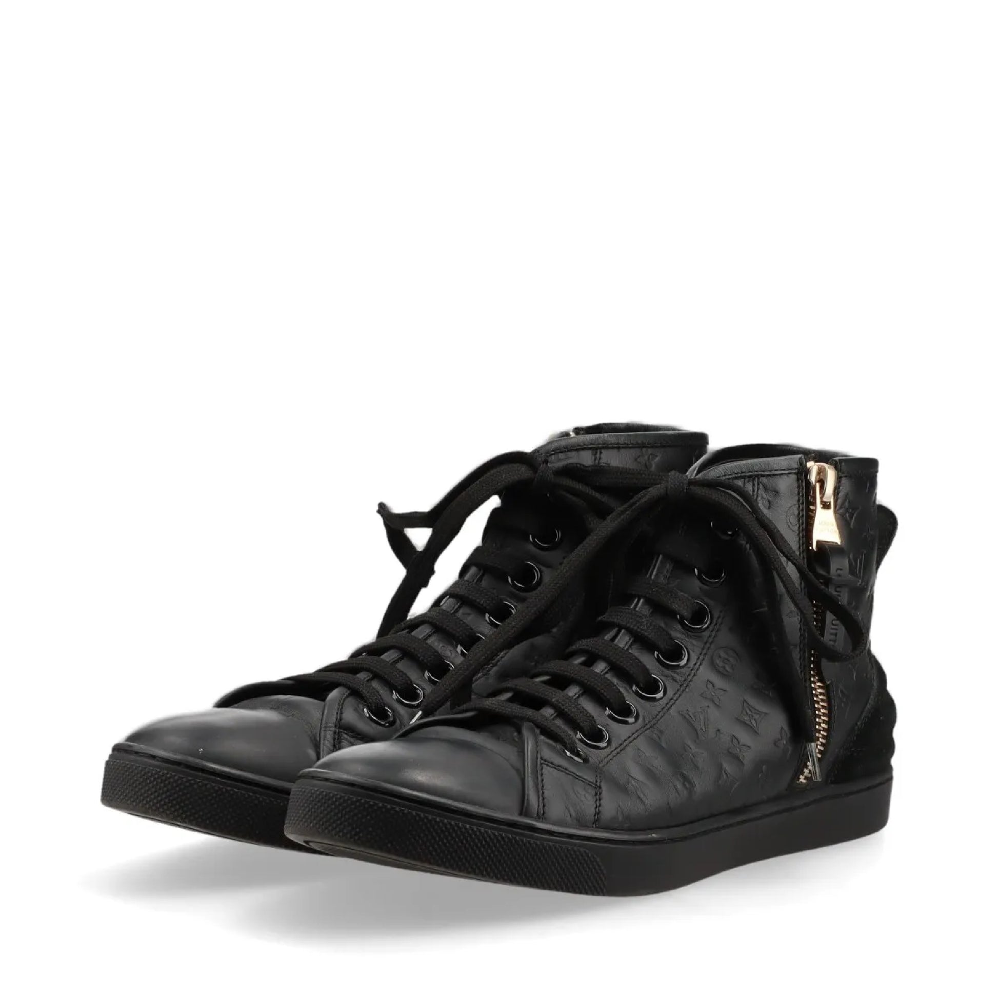 LOUIS VUITTON High-Top Sneakers 35.5 MS0183 Monogram LV Logo Sneakers