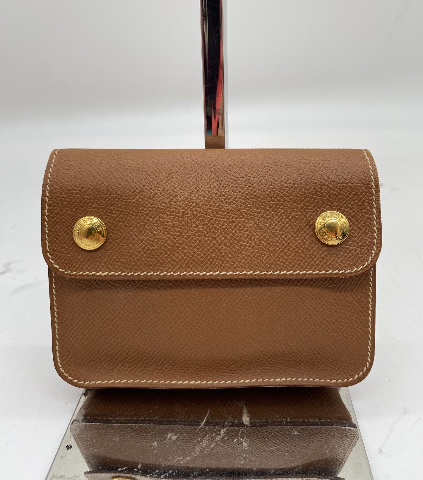 HERMES Pochette Green Kushbel Shoulder Bag