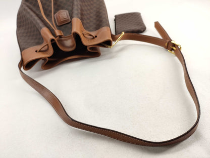 CELINE Macadam Drawstring Shoulder Bag with Pouch Shoulder Bag