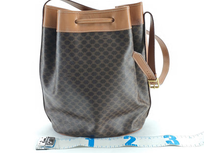 CELINE Macadam Drawstring Shoulder Bag with Pouch Shoulder Bag