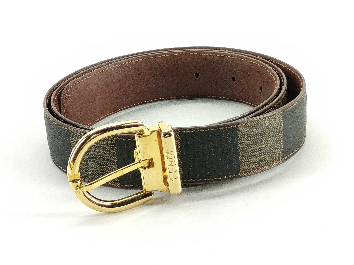 FENDI Pecan Belt Gold Fittings Belt
