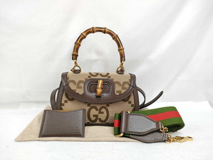 GUCCI Bamboo Gucci Jumbo GG Bamboo Bag Shoulder Bag