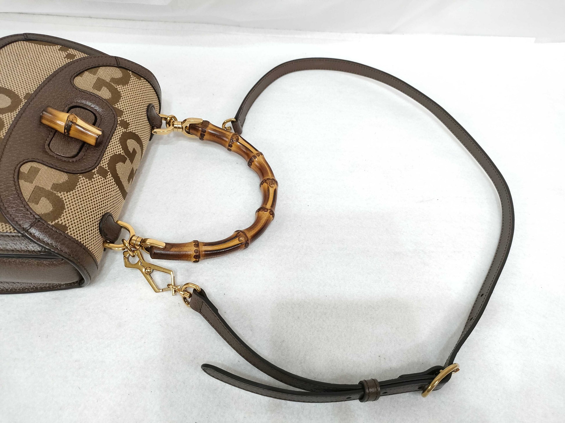 GUCCI Bamboo Gucci Jumbo GG Bamboo Bag Shoulder Bag