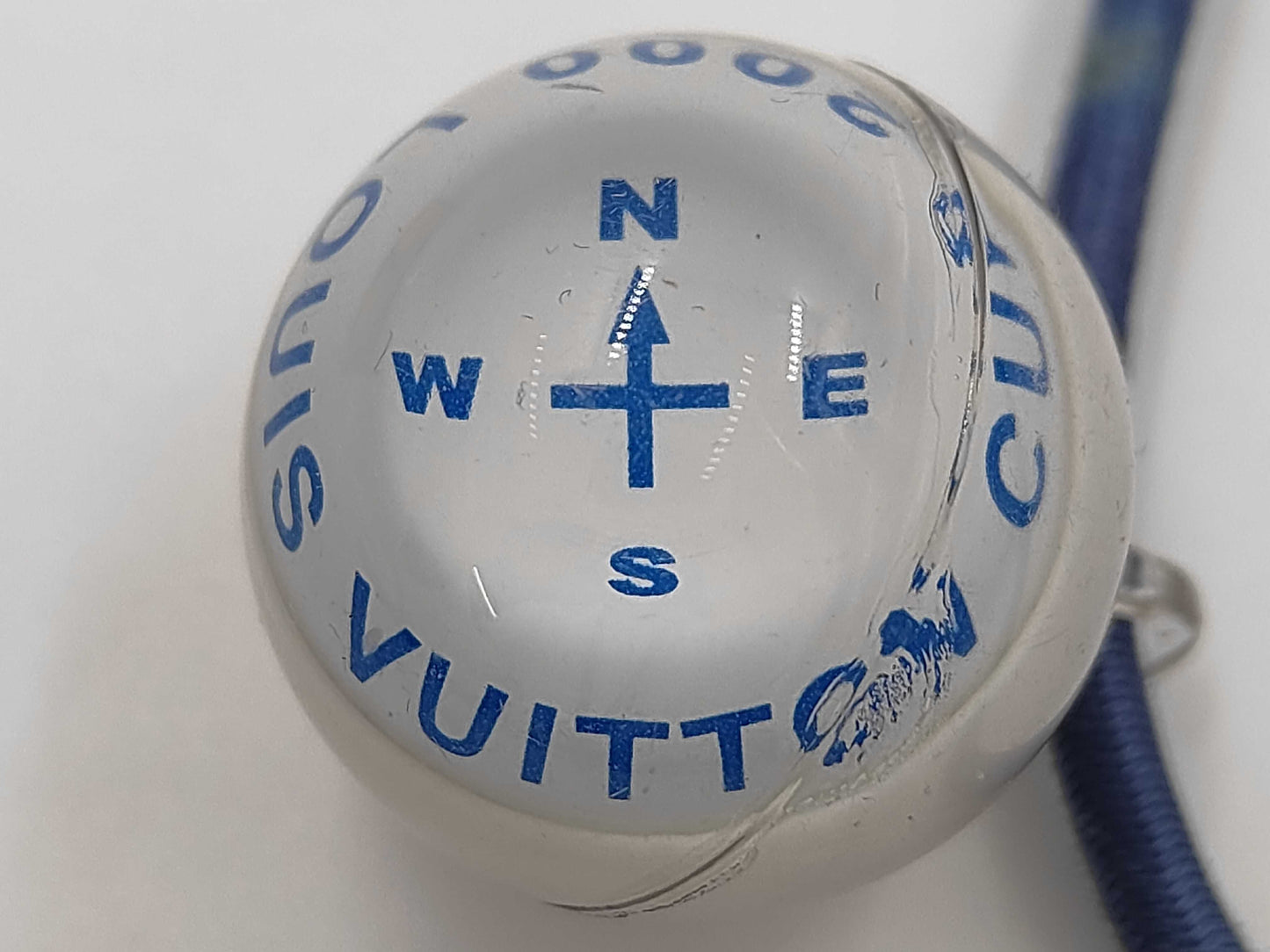 LOUIS VUITTON Louis Vuitton Compass Necklace Choker Vuitton Cup 2000 Blue Necklace with Box