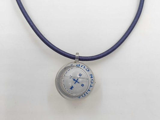 LOUIS VUITTON Louis Vuitton Compass Necklace Choker Vuitton Cup 2000 Blue Necklace