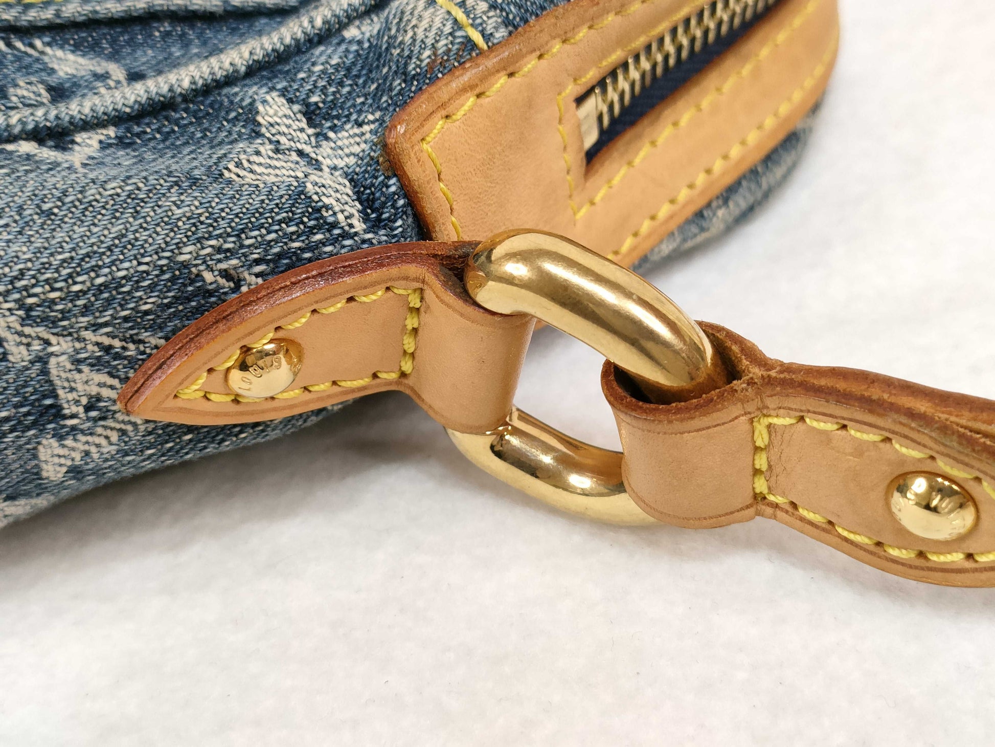 LOUIS VUITTON Monogram Denim Vuitton Camera Bag Denim Blue Shoulder Bag