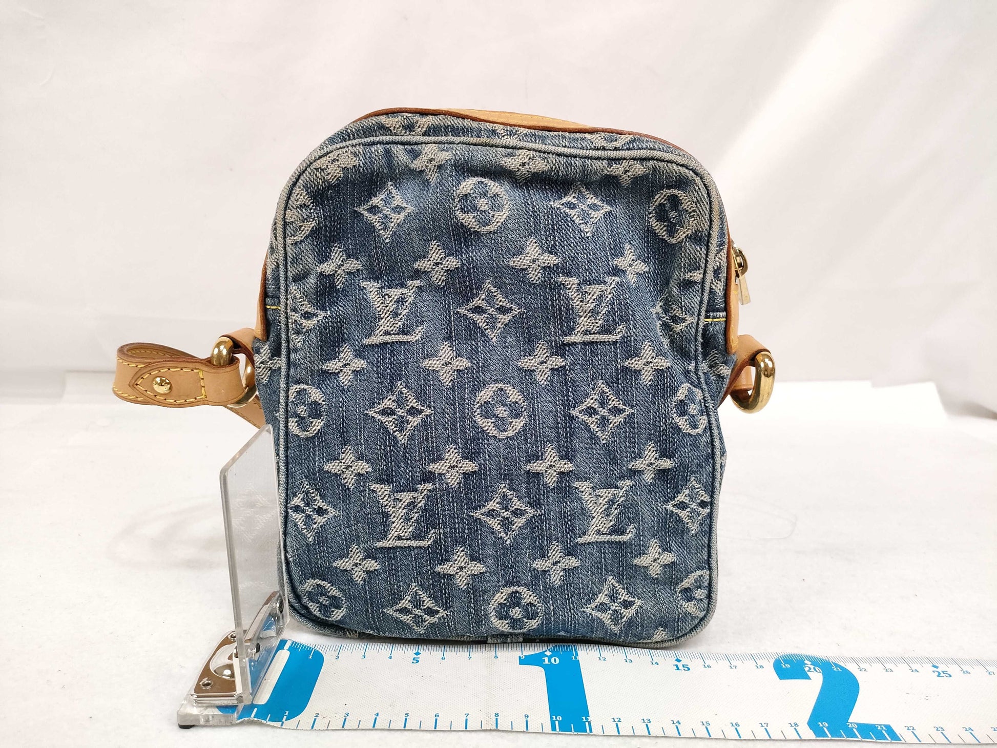 LOUIS VUITTON Monogram Denim Vuitton Camera Bag Denim Blue Shoulder Bag