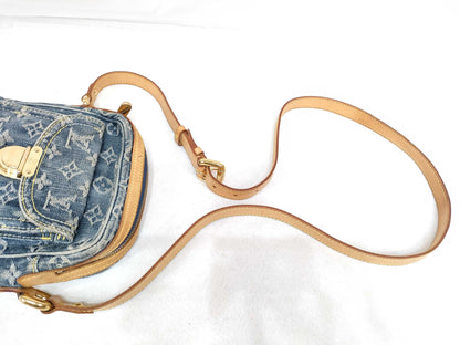 LOUIS VUITTON Monogram Denim Vuitton Camera Bag Denim Blue Shoulder Bag