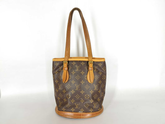 LOUIS VUITTON Monogram Louis Vuitton Bucket pm Tote Bag