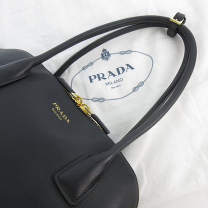 PRADA Soft Grain Leather Tote Bag 1BG522_2CYS_F0002_V_OOO Black Black Gold Fittings RFID Tag Tote Bag