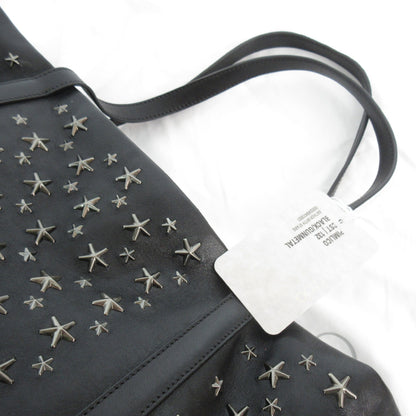 JIMMY CHOO PIMLICO Star Studs Black Black Silver Hardware Inner Camouflage Camouflage Leather Horizontal 40cm Tote Bag