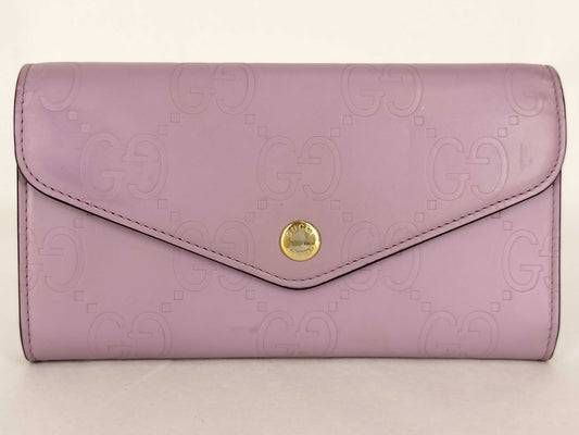 GUCCI Gucci Long Wallet Jumbo GG Pink Wallet