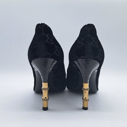 GUCCI GUCCI Bamboo Pumps Size 37 All-Over Print Pumps