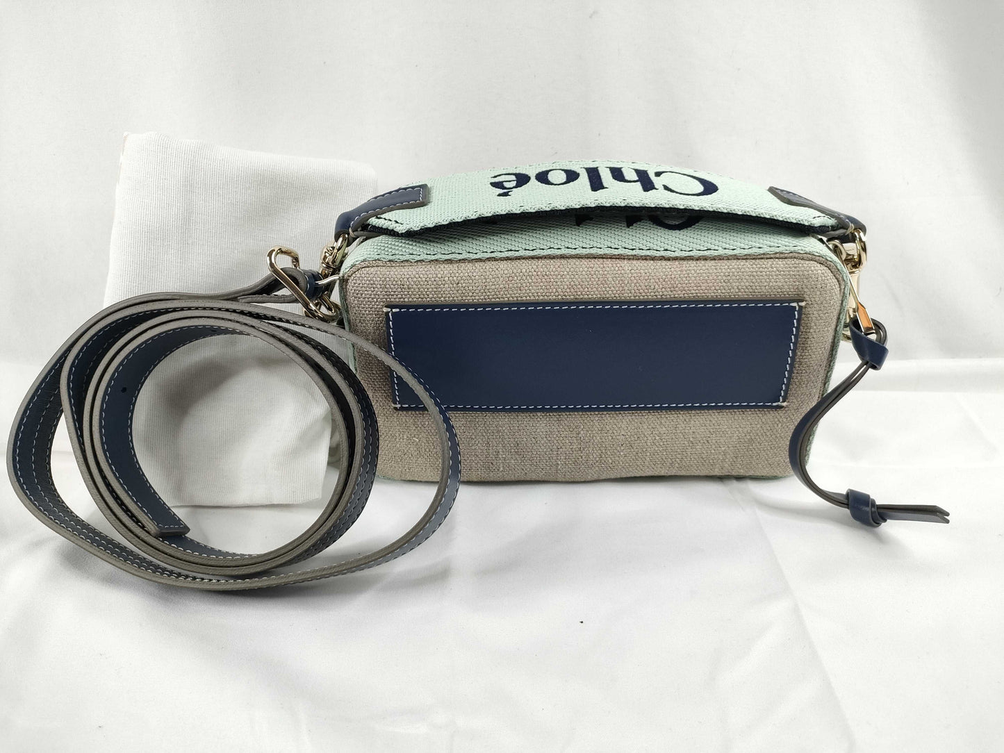 chloe Chloe Woody Belt Bag Belt Bag Body Bag Handbag Woody Canvas Blue Bag