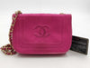 CHANEL Satin Pink Chain Shoulder Shoulder Bag with Seal