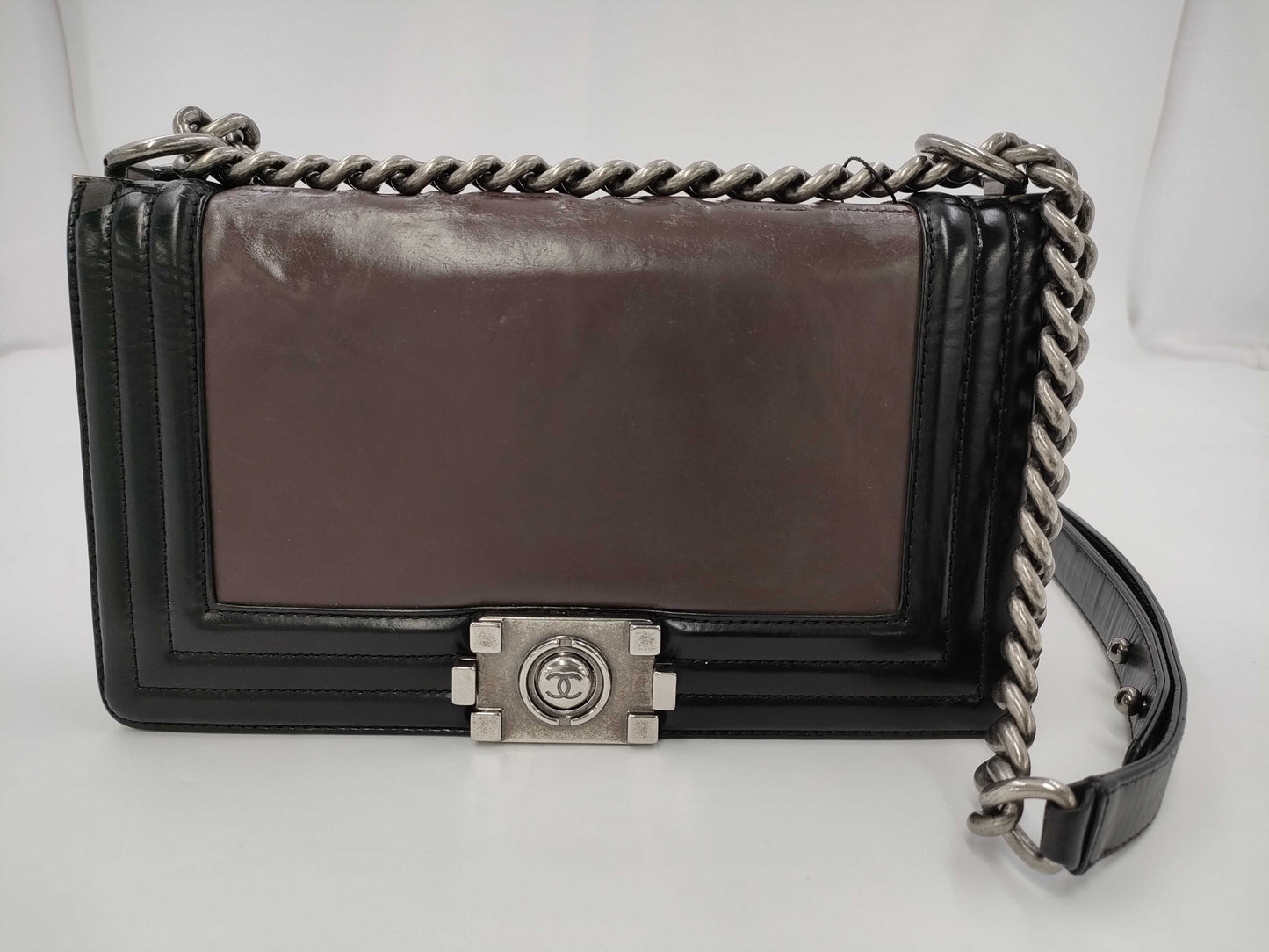 CHANEL Boy Chanel Bicolor Chain Shoulder with Seal Shoulder Bag