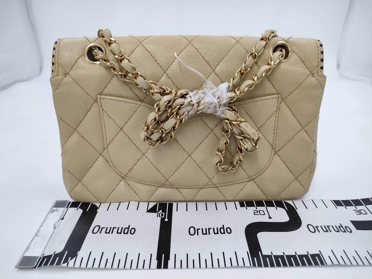 CHANEL Matlasse Lambskin Double Chain Shoulder Seal Bag