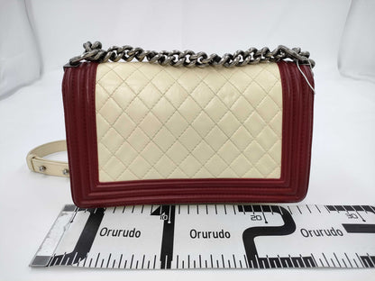 CHANEL Boy Chanel Matlasse Lamb Skin Bao Color Chain Shoulder Shoulder Bag