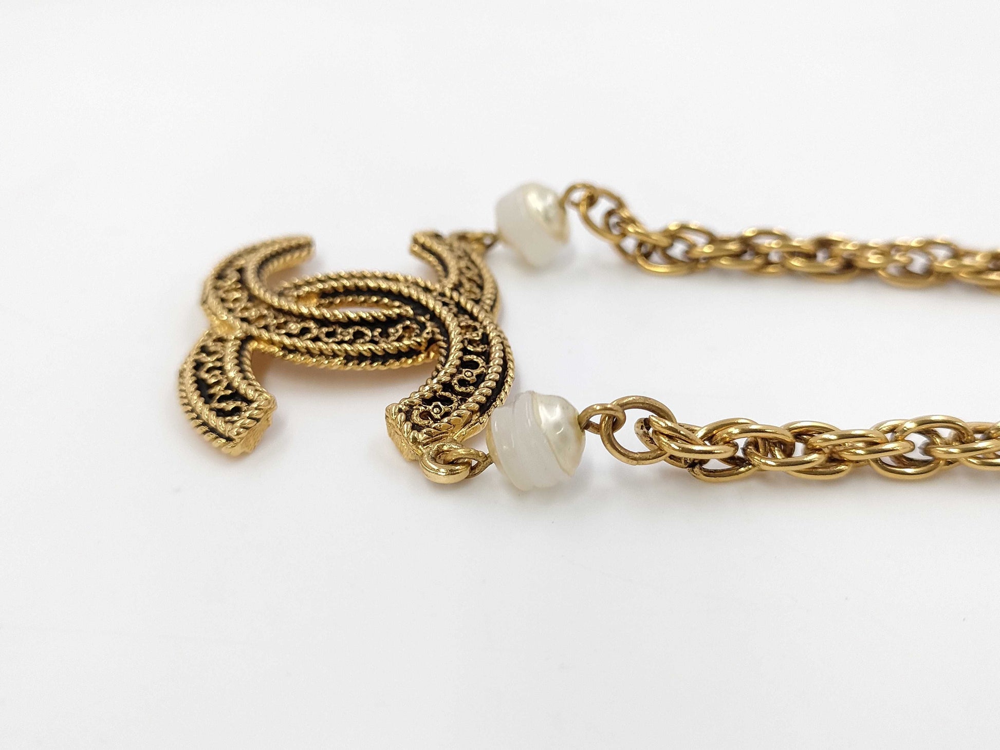 CHANEL Pearl Necklace Choker Necklace