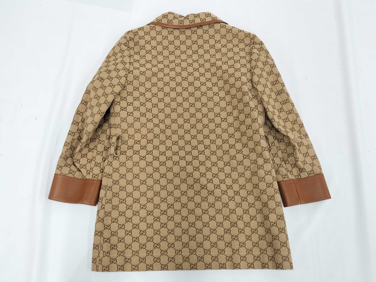 GUCCI GUCCI GG Canvas Jacket with Webstripe Belt 682302 42 Tagged Unused Jacket