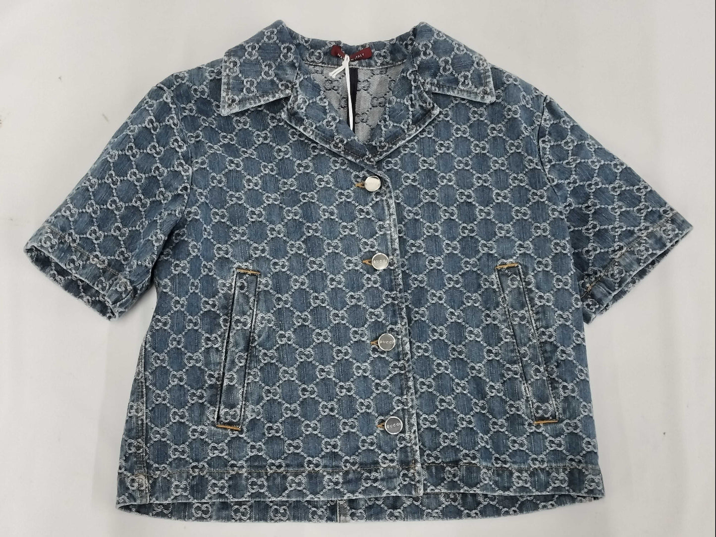 GUCCI GUCCI GG Jacquard Denim Top Size 40 788680 Tagged Unused Jacket