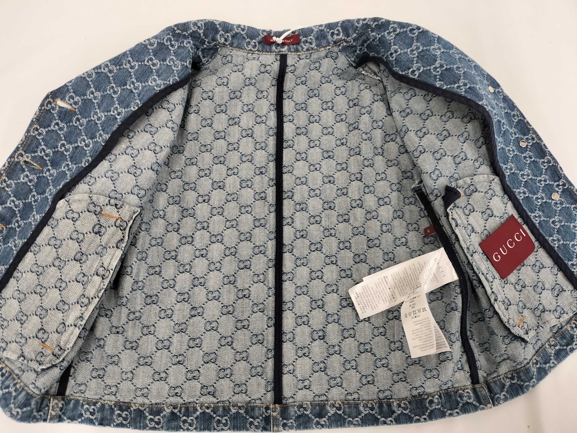 GUCCI GUCCI GG Jacquard Denim Top Size 40 788680 Tagged Unused Jacket