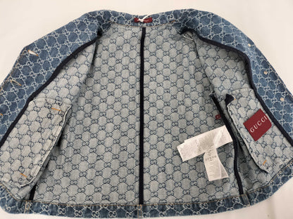 GUCCI GUCCI GG Jacquard Denim Top Size 40 788680 Tagged Unused Jacket